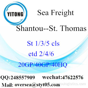 Shantou Port Sea Freight Verzending naar St. Thomas